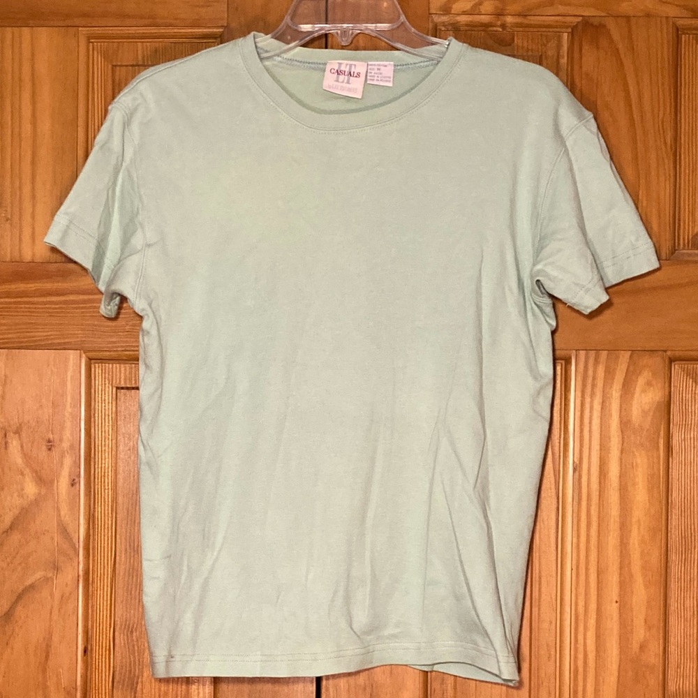 GUC Liz Thomas Casuals Vintage 80s 90s Top Short Sleeve Blouse Green M Medium